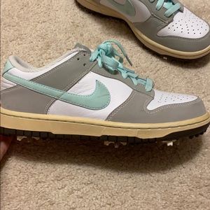 Nike White and Aqua Blue Golf Sneakers TennisShoes